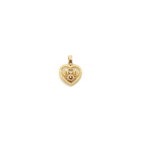 Mom Braided Heart Outline Pendent (14K) front - Popular Jewelry - New York