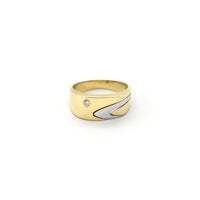Wave Diamond Ring (14K) front - Popular Jewelry - New York