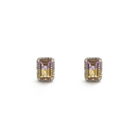 Alexandrite və White Sapphire Halo Stud Sırqalar (14K) ön - Popular Jewelry - Nyu-York