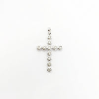 Bezel Set Diamond Cross Pendant (14K) front - Popular Jewelry - New York