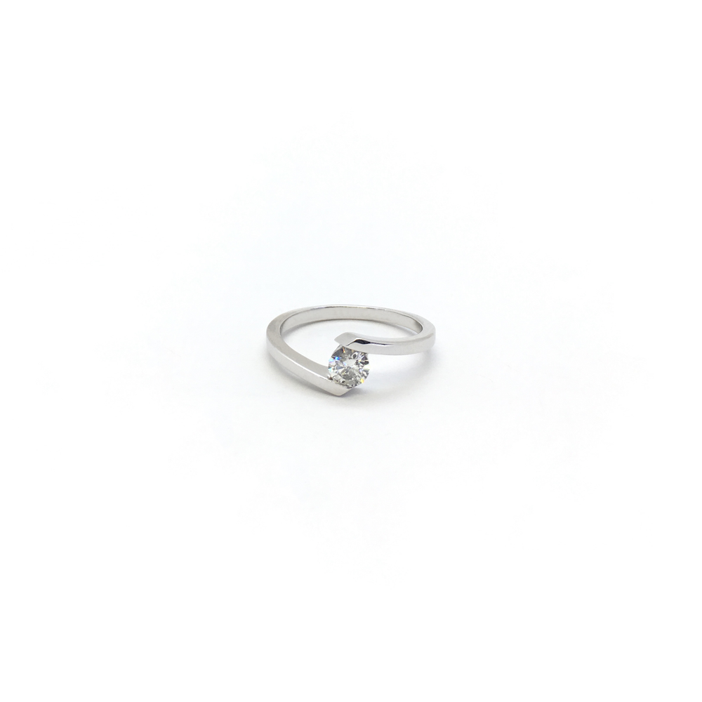 Diamond Tension Solitaire Ring (14K) above - Popular Jewelry - New York