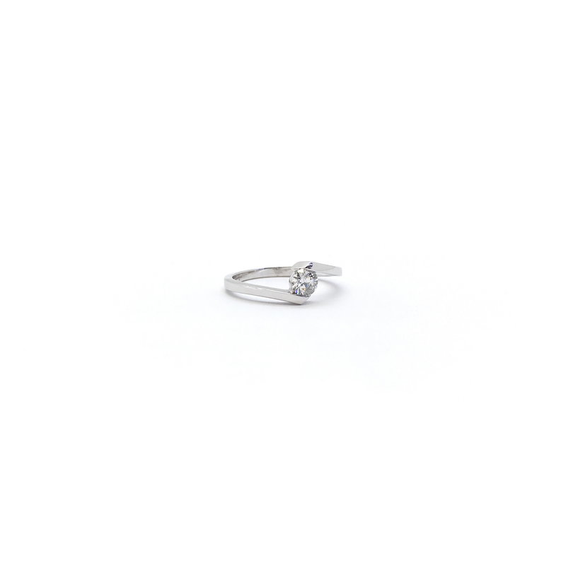 Diamond Tension Solitaire Ring (14K) front 2 - Popular Jewelry - New York