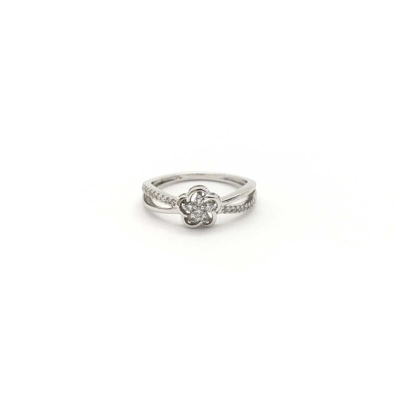 Five Petals Flower Diamond Ring (14K) front 1 - Popular Jewelry - New York