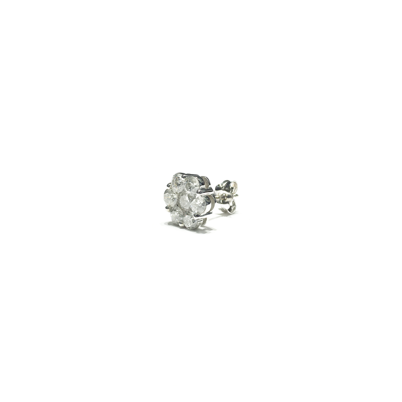 Honeycomb Cluster Diamond Stud Earring (14K) side - Popular Jewelry - New York