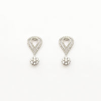 Inverted Teardrop Outline Dangling Earrings (14K) front - Popular Jewelry - New York