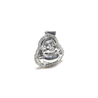 Laughing Buddha Diamond White Gold Pendant (14K) side 1 - Popular Jewelry - New York