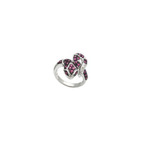 Pink Sapphire Cascabel Rattlesnake Ring (14K) front - Popular Jewelry - New York