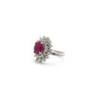 Ruby Diamond Sunburst Ring (14K) Side - Popular Jewelry - New York