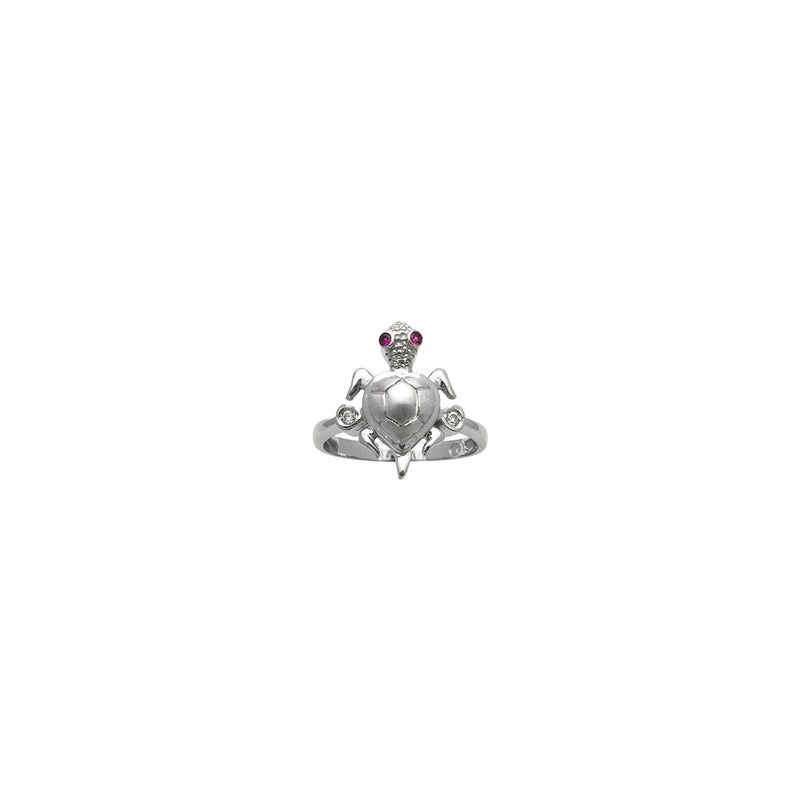 Swimming Turtle CZ Ring (14K) front - Popular Jewelry - New York