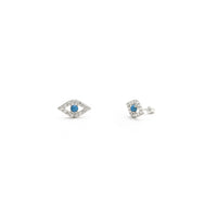 Arracades turquesa Evil Eye CZ blanc (14K) principal - Popular Jewelry - Nova York