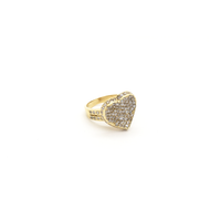 3D Hollow Heart CZ Ring (14K) front 2 - Popular Jewelry - New York