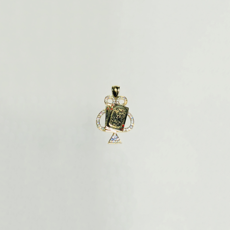 Ace and King Cards CZ Pendant (14K) - Popular Jewelry