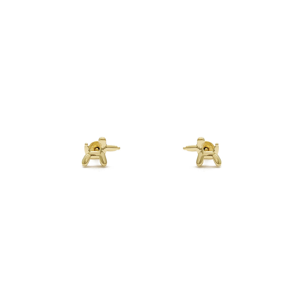 Balloon Dog Stud Earrings (14K) front - Popular Jewelry - New York