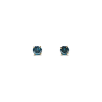 Blue Diamond Stud Earring (14K) front - Popular Jewelry - New York