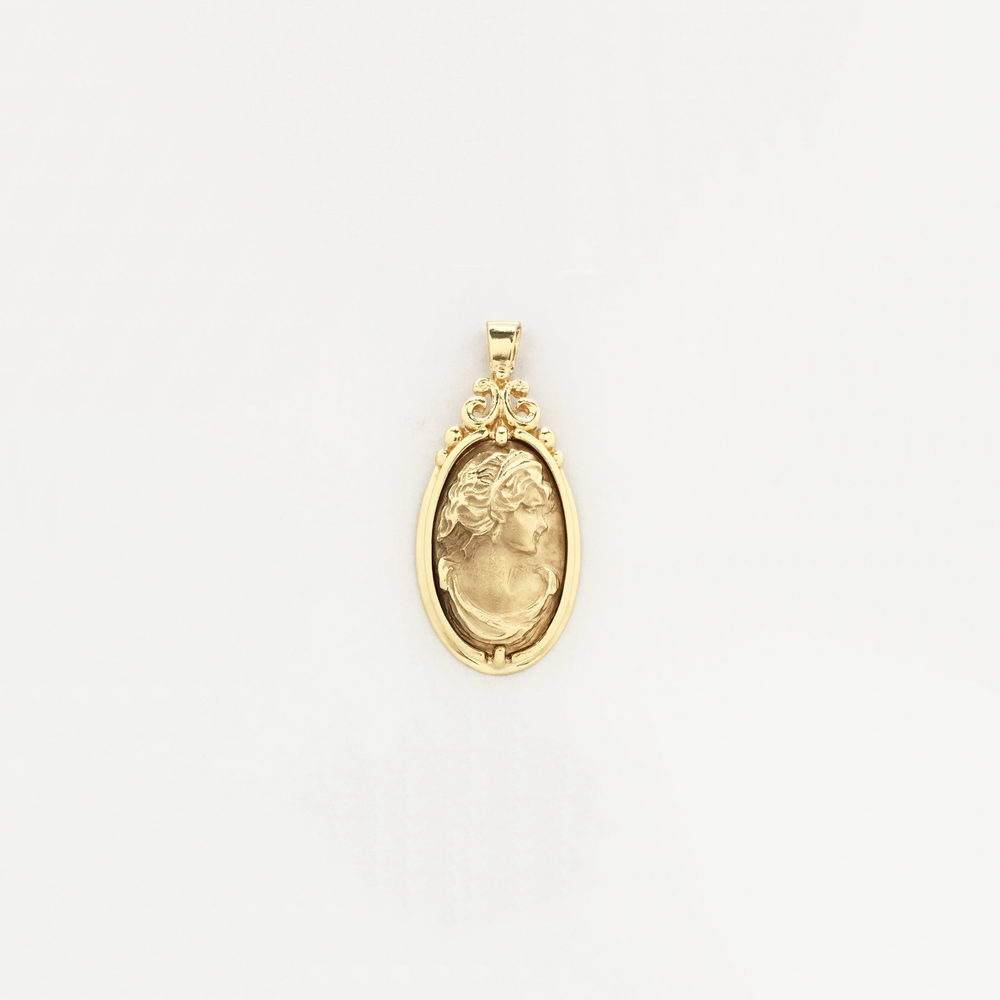 Cameo Pendant - Matte Finish (14K) - Popular Jewelry New York
