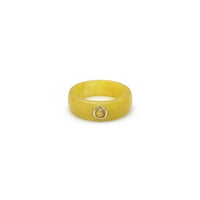 Citrine Solitaire Yellow Jade Ring (14K) foran - Popular Jewelry - New York