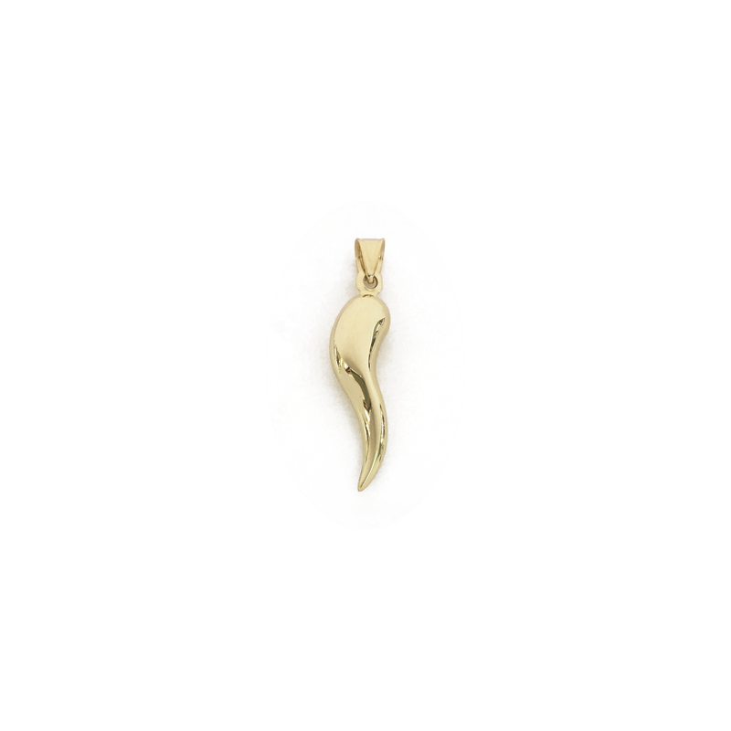 Solid Cornicello (Italian Horn) Pendant (14K) Medium - Popular Jewelry - New York