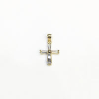 Cross Baguette CZ Pendant (14K) front - Popular Jewelry - New York