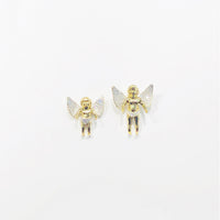 Diamond Baby Angel Pendant (14K) front - Popular Jewelry - New York