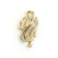 Eastern Dragon Diamond Pendant (14K) side - Popular Jewelry - New York