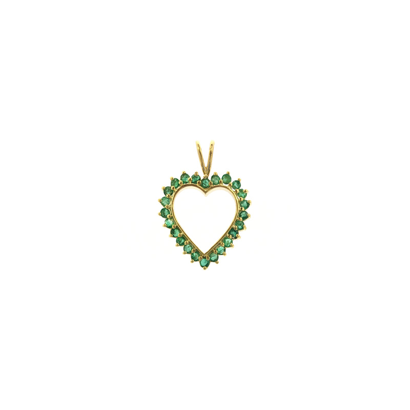 Emerald Heart Outline Pendant (14K) front - Popular Jewelry - New York