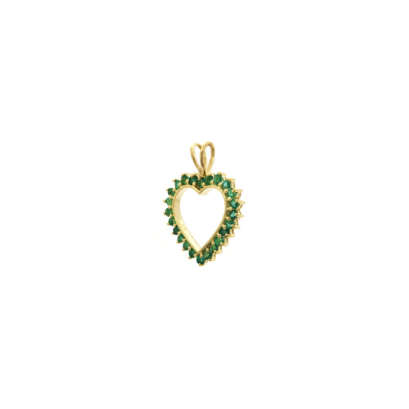 Emerald Heart Outline Pendant (14K) side 1 - Popular Jewelry - New York