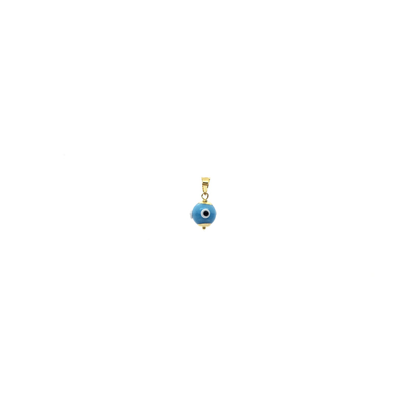 Evil Eye Ball Pendant light blue (14K) front - Popular Jewelry - New York