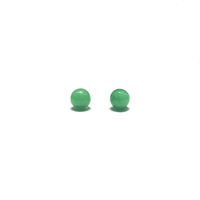 Green Jade Ball Stud Earrings (14K) angle 3 - Popular Jewelry - New York