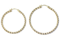 Hoop Earrings (Fancy Diamond Cut) 14K