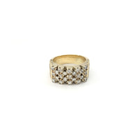 Horizontal Diamond Cluster Ring (14K) front 3 - Popular Jewelry - New York