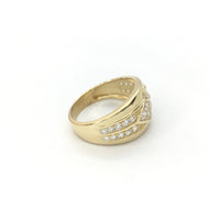 Horizontal Rhombus CZ Ring (14K) side - Popular Jewelry - New York