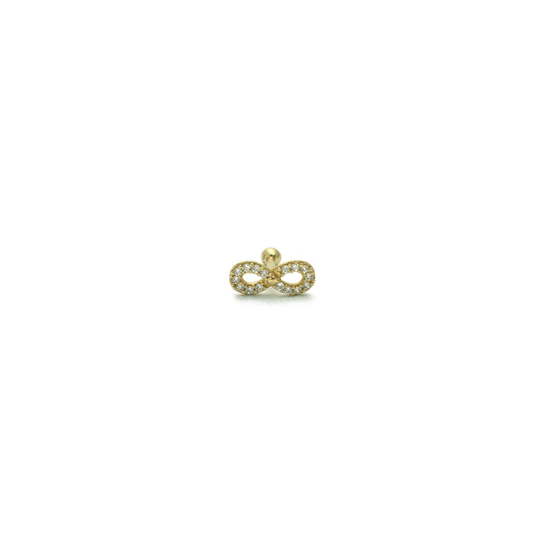 Infinity CZ Labrets Piercing (14K) front - Popular Jewelry - New York