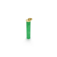 Zielony Jadeitowy Cylinder Bar Wisiorek (14K) przód - Popular Jewelry - Nowy Jork