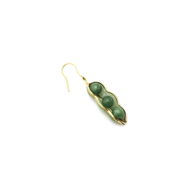 Jade Peapod Hanging Earrings (14K) diagonal - Popular Jewelry - New York