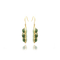 Jade Peapod Hanging Earrings (14K) side - Popular Jewelry - New York