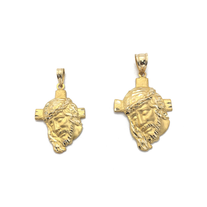 Jesus Head and Cross Pendant (14K) main - Popular Jewelry - New York