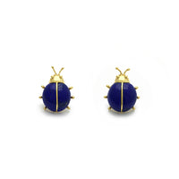 Lapis Lazuli Uğur Böcəyi Dırnaqlı Sırğalar (14K) ön - Popular Jewelry - Nyu-York
