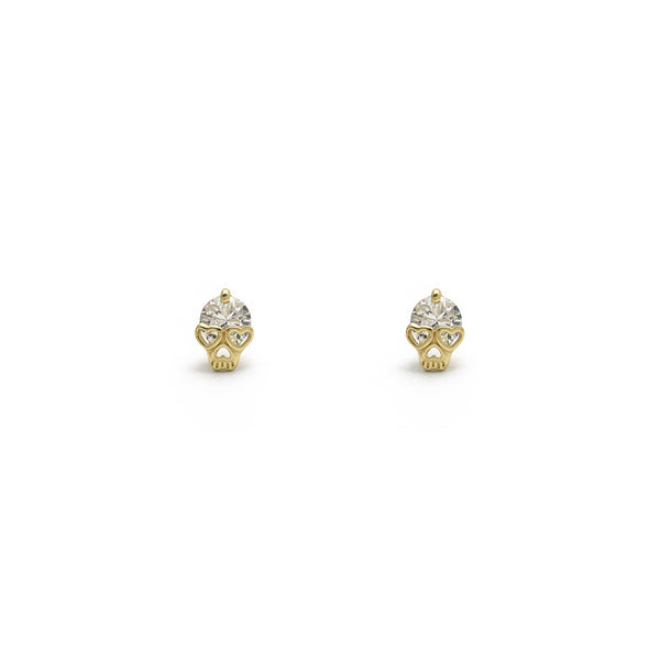 Lovey-Dovey Skull Stud Earrings (14K) front - Popular Jewelry - New York