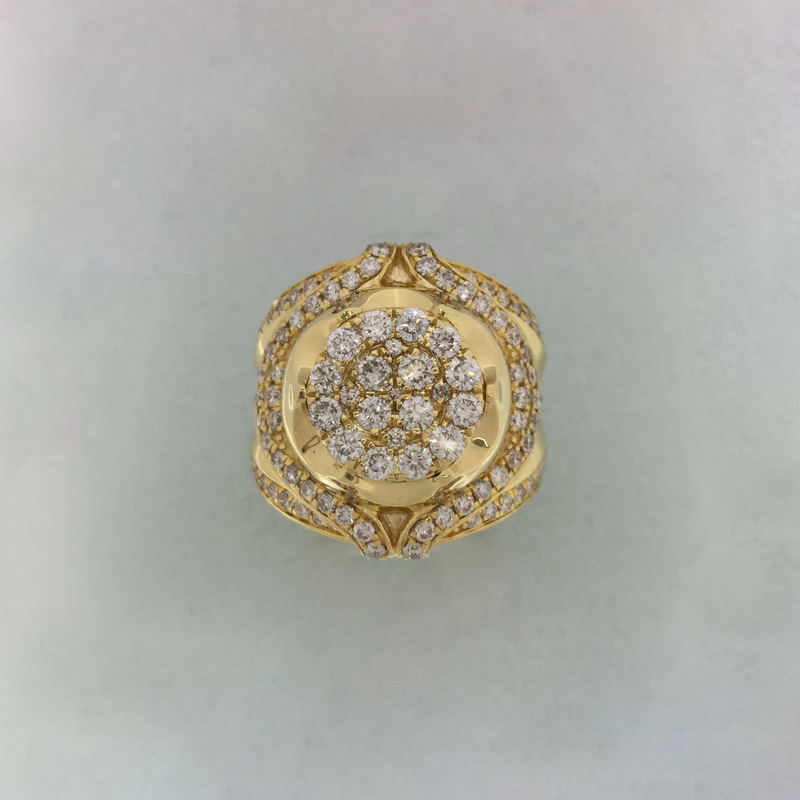 Majestic Flower Diamond Ring 14K Yellow Gold