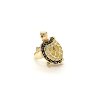 Meander Yellow Shell Turtle CZ Ring (14K) side 1 - Popular Jewelry - New York