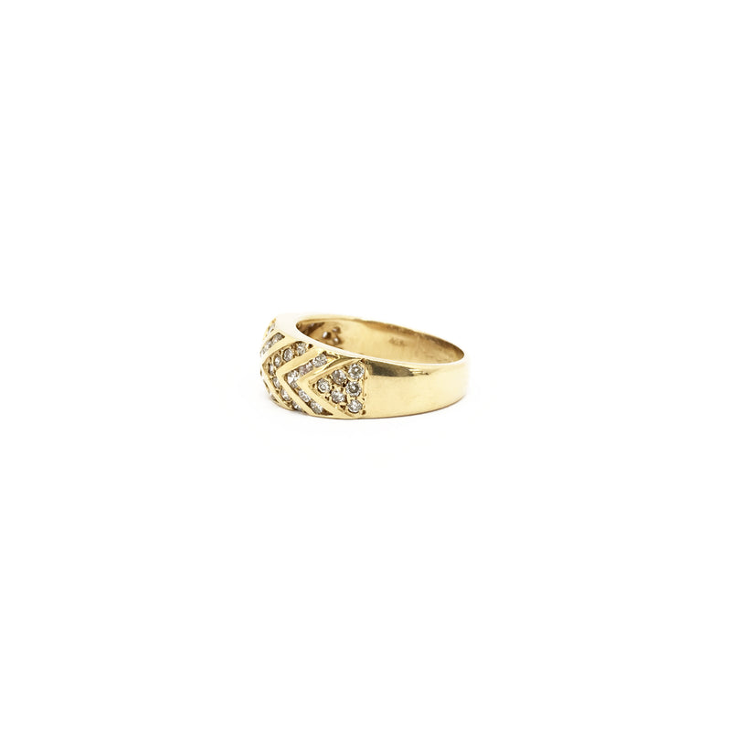Multi-Diamond Crossover Ring (14K) side - Popular Jewelry - New York