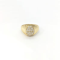 Oval Cluster CZ Ring (14K) front - Popular Jewelry - New York