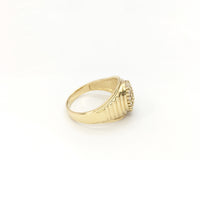 Oval Cluster CZ Ring (14K) side - Popular Jewelry - New York