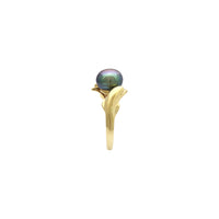 俏皮海豚黑珍珠戒指 (14K) 側面 - 幸運鑽石 - Popular Jewelry - 紐約
