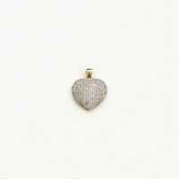 Puffy Heart Cubic Zirconia Pendant (14K) medium - Popular Jewelry - New York