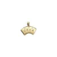 क्वाड एसेस पोकर हँड पेंडेंट (14 के) फ्रंट - Popular Jewelry - न्यूयॉर्क
