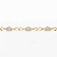 Queen Crown CZ Bracelet (14K) front - Popular Jewelry - New York