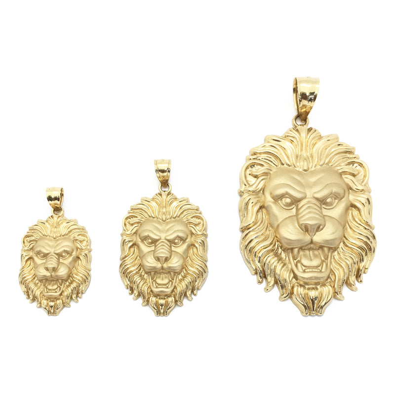 Roaring Lion Head Pendant (14K) main - Popular Jewelry - New York