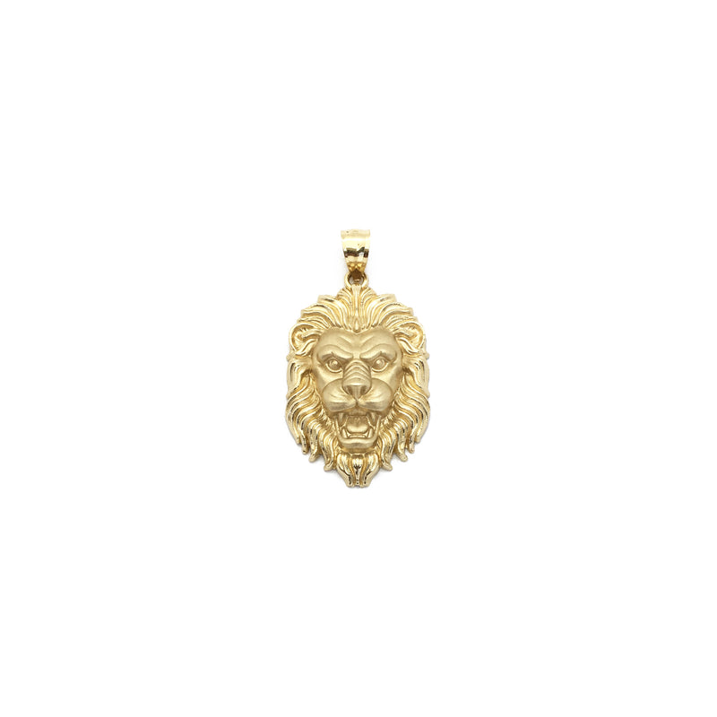 Roaring Lion Head Pendant small (14K) front - Popular Jewelry - New York
