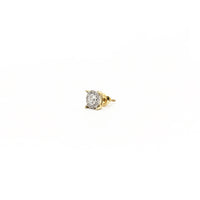 Orecchini a lobo con diamanti rotondi Halo (14K) lato - Popular Jewelry - New York